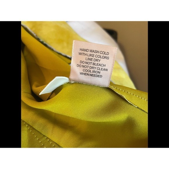 Philosophy Faux Leather‎ Jacket Women's Small Yellow Open Front Zipper Pockets - Picture 7 of 7